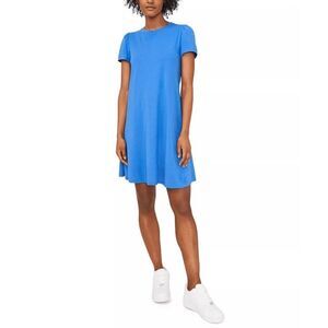 Riley & Rae Women's Puff-Sleeve Crew Neck Dress - Aegean Sea XS